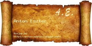 Anton Eszter névjegykártya